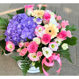 Aranjament hortensia si orhidee vanda AHOR9